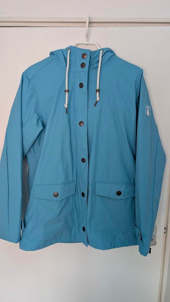 Derbe Regenjas - blauw / roze - maat 38, Ophalen of Verzenden, Zo goed als nieuw, Maat 38/40 (M), Blauw