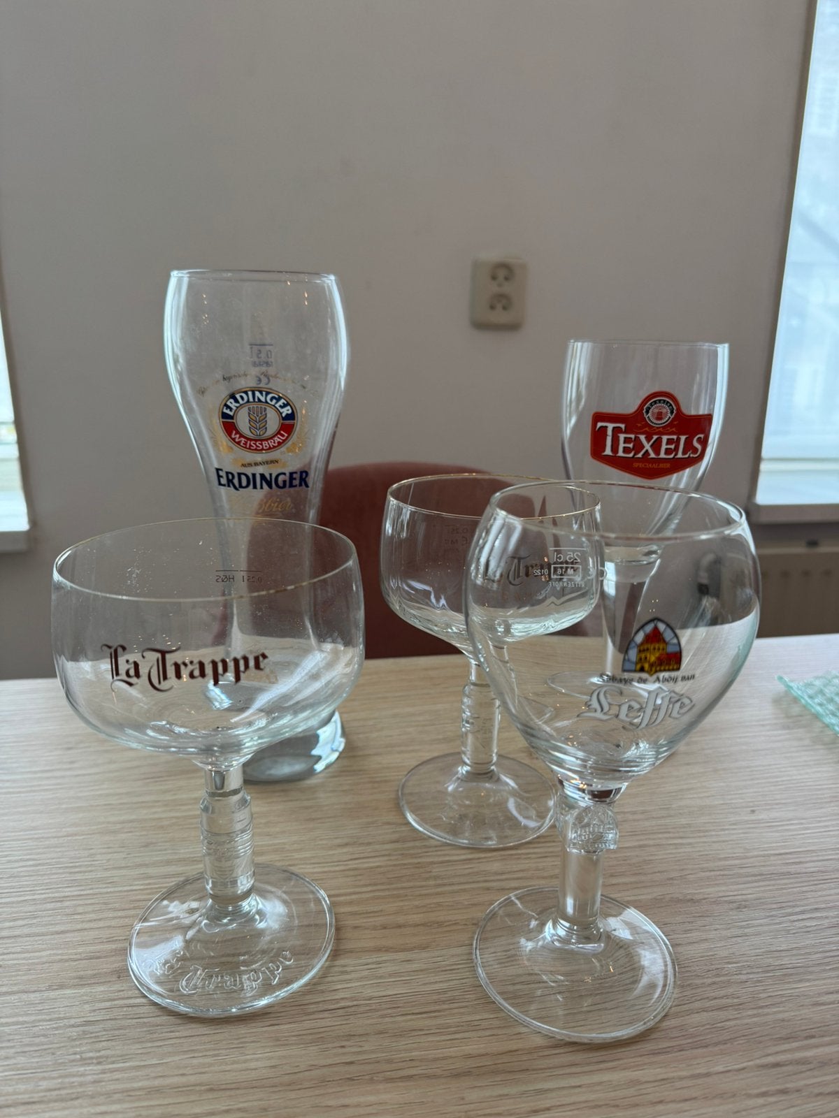 Bierglazen (5 stuks), Ophalen, Glas of Glazen, Gebruikt, Glas