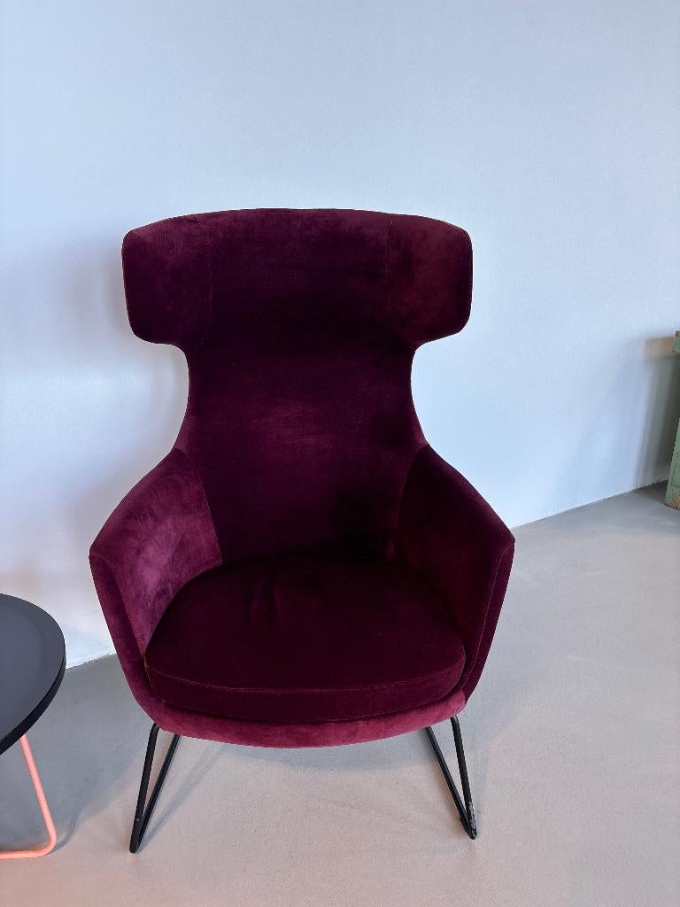 Set 2 ÖRN Furniture Ikon Lounge Chairs Bordeaux Velvet, Ophalen, Minder dan 75 cm, Zo goed als nieuw, Modern
