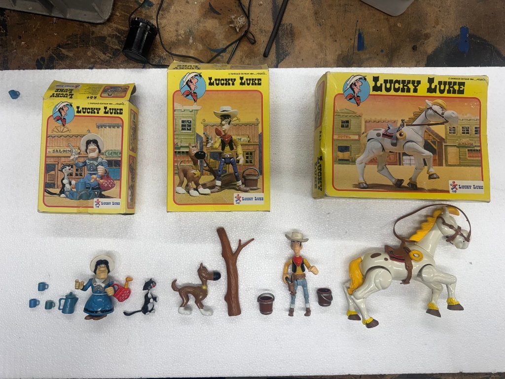 Lucky Luke zeldzame poppetjes met doos, Verzamelen, Ophalen of Verzenden, Gebruikt