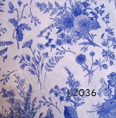 Servetten decoupage/bullet journal - Delfts Blauw L2036, Verzenden, Nieuw