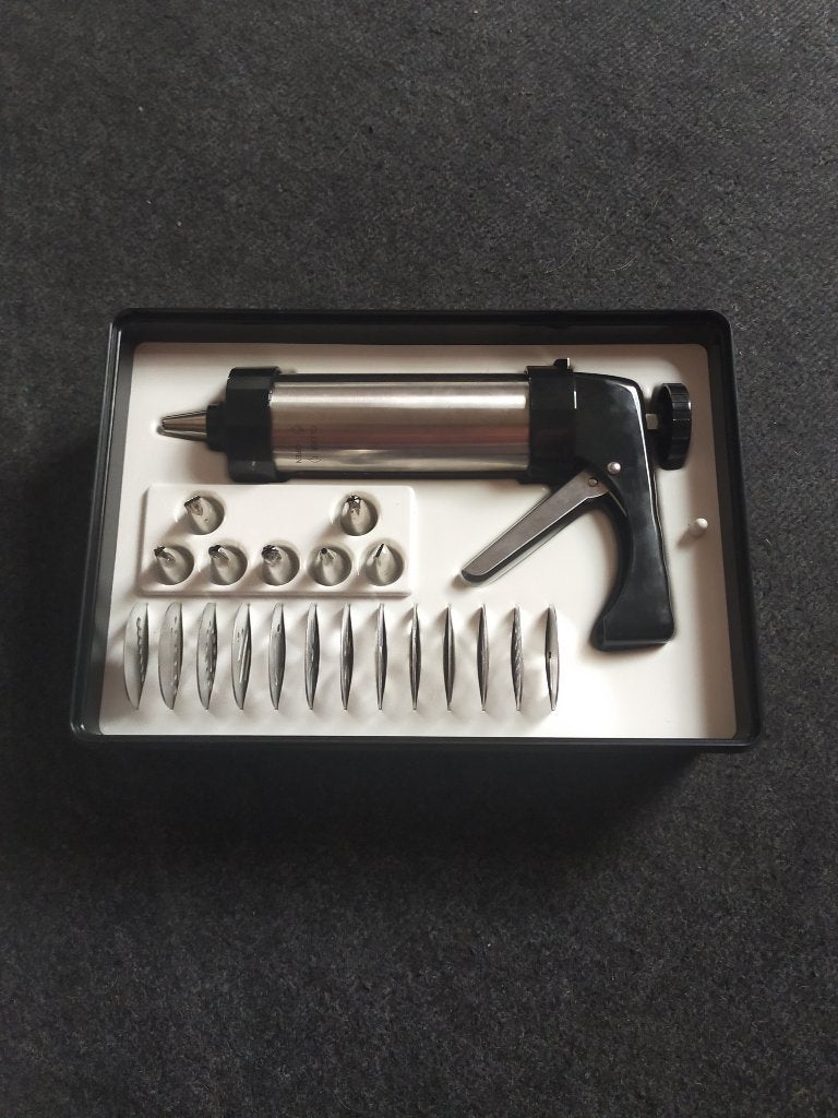 Cookie press en icingset Nieuw, Ophalen of Verzenden, Nieuw, Metaal