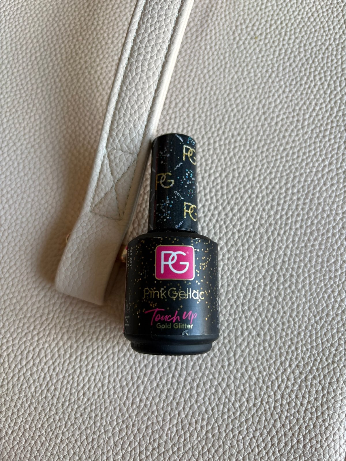 Pink gellac touch up gold glitter, Ophalen of Verzenden, Zo goed als nieuw, Goud, Handen en Nagels
