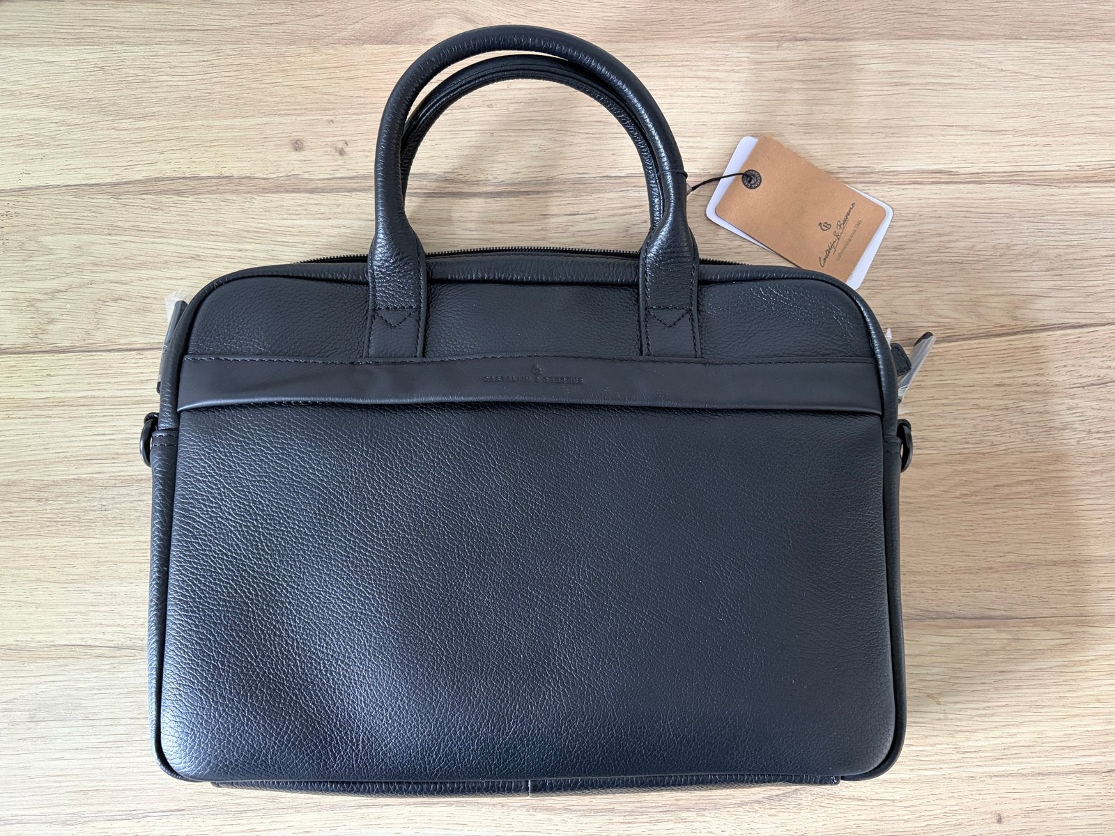 Castelijn & Beerens Delta Laptoptas Onyx Zwart Premium Leer, Computers en Software, Laptoptassen, Nieuw, Aktetas, Ophalen of Verzenden