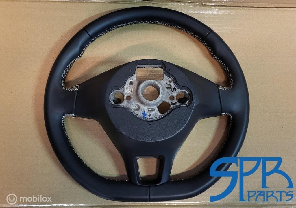 VW GOLF 7 VII LEDER STUUR WITTE STIKSELS HOOGGLANS 5G0419091, Gebruikt, Volkswagen, Ophalen of Verzenden, Volkswagen