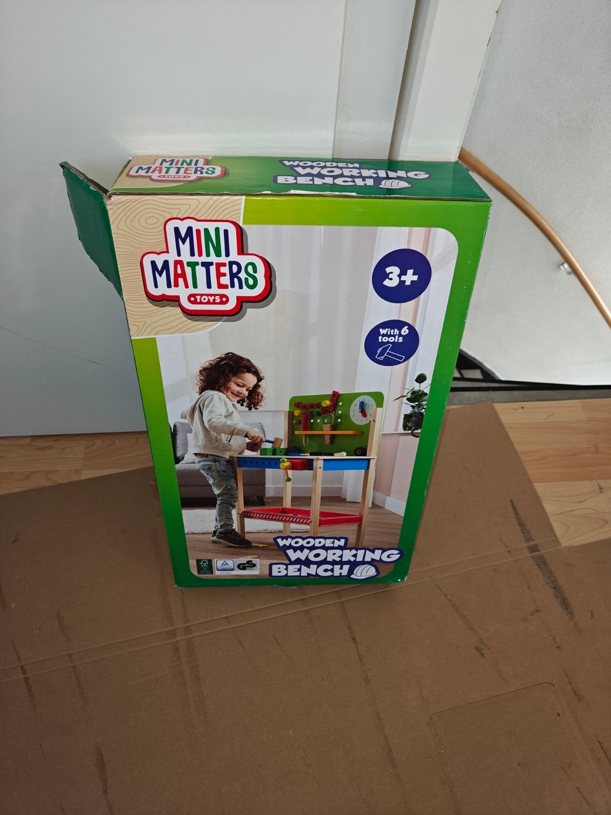 Mini Matters Houten Werkbank met Gereedschap, Kinderen en Baby's, Ophalen, Nieuw, Meubelstuk of Keukentje