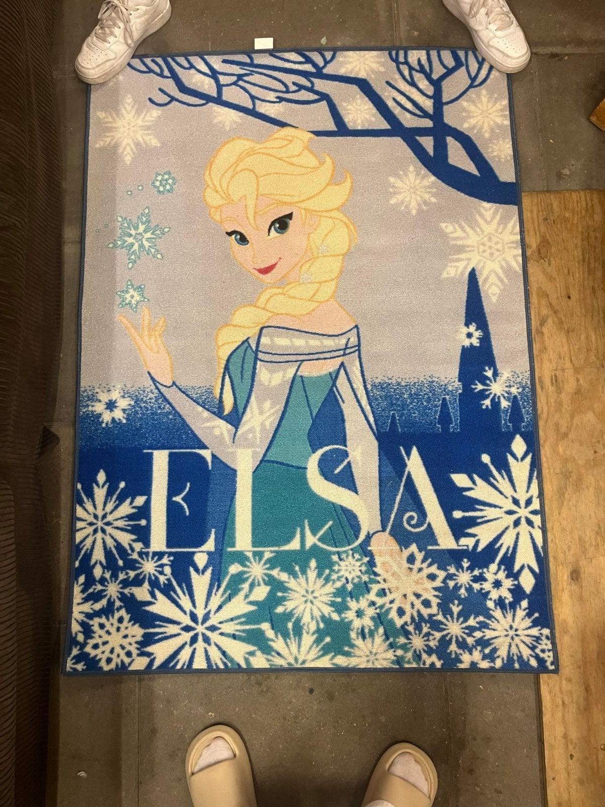 Elsa Frozen Vloerkleed - Kinderkamer Tapijt, Ophalen, Gebruikt, 100 tot 150 cm, Blauw