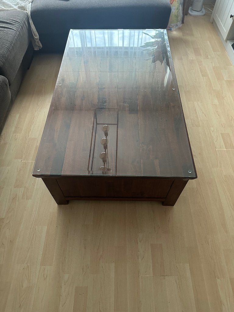 Houten salontafel, Ophalen, Gebruikt, 100 tot 150 cm, 50 tot 100 cm