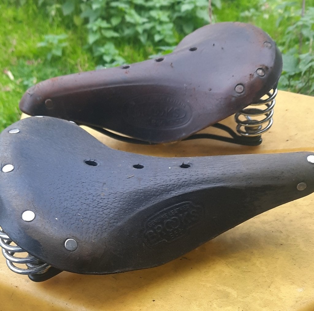 2 Brooks fietszadels - Leer met vering, Fietsen en Brommers, Gebruikt, Leer, Verzenden, Toerfiets