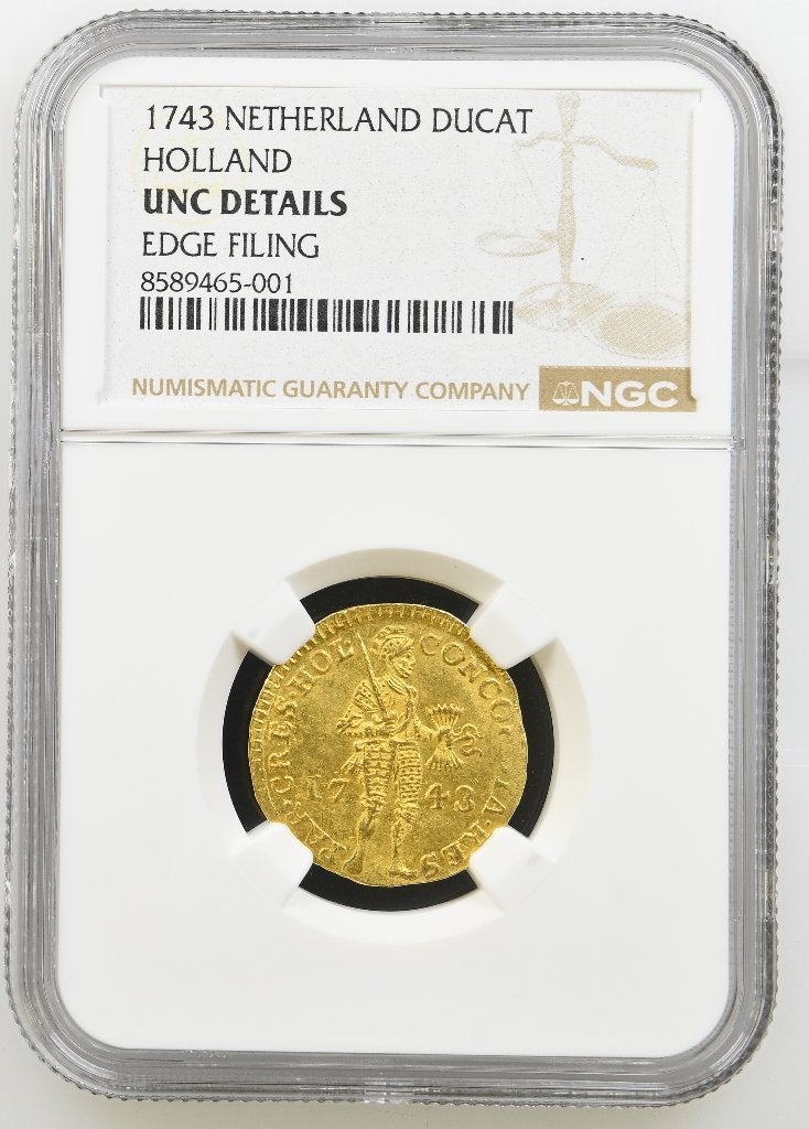 Holland 1743 Dukaat Goud NGC, Vóór koninkrijk, Verzenden, Losse munt, Goud