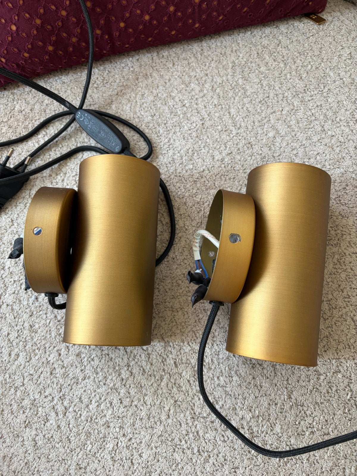 Set van 2 gouden wandlampen van Karwei, model Fem, Ophalen, GU10, Zo goed als nieuw, Dimbaar