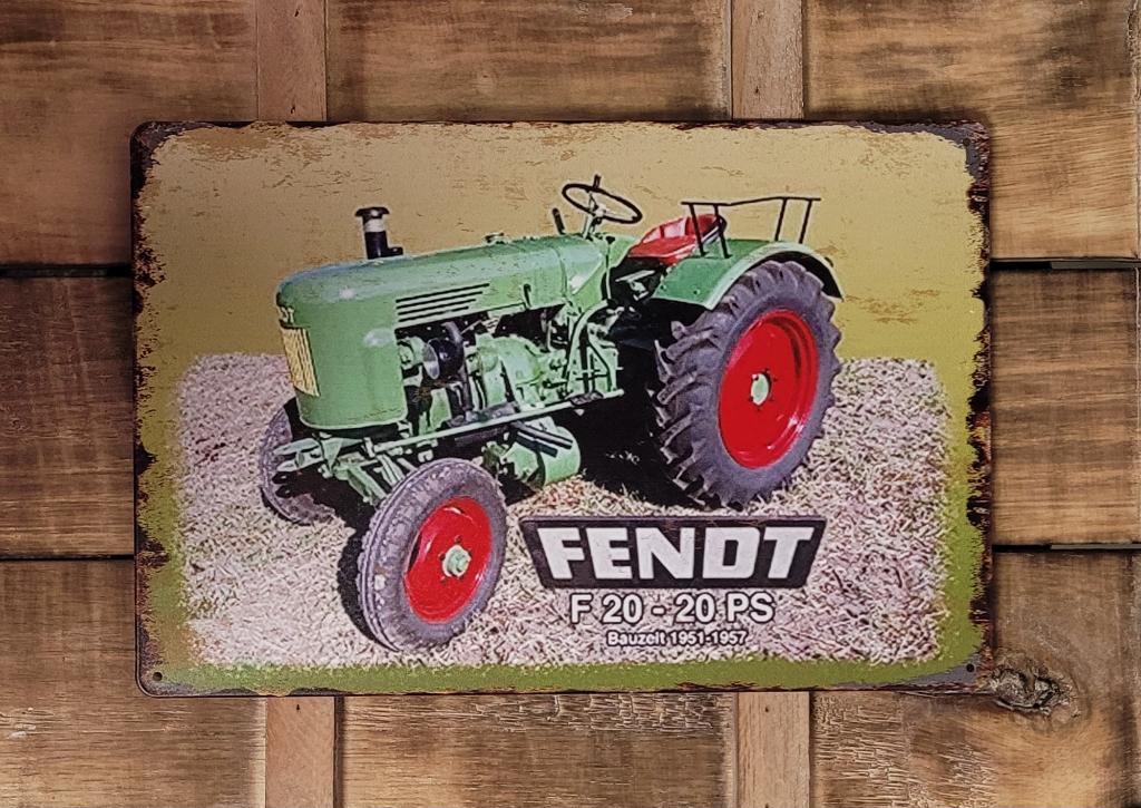 Fendt F20 20 PS Tractor reclamebord van metaal wandbord deco, Ophalen of Verzenden, Nieuw, Auto's