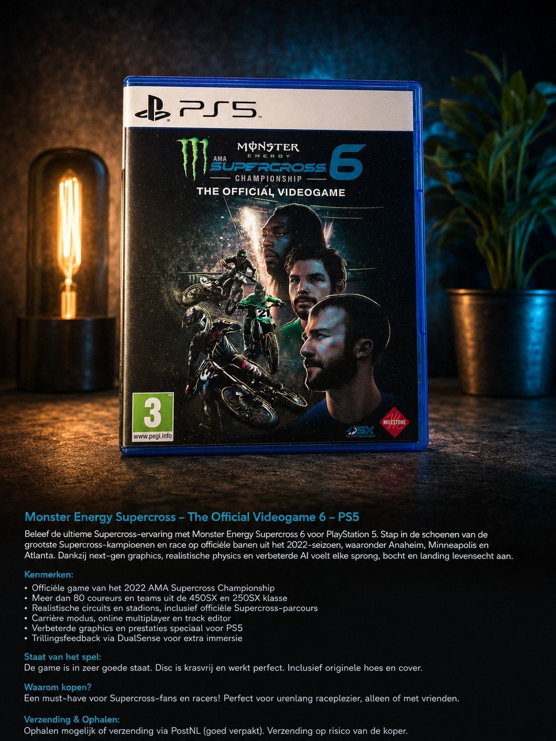 Monster Energy Supercross 6 - PS5 (Zo goed als nieuw), Racen en Vliegen, 2 spelers, Ophalen of Verzenden, Zo goed als nieuw