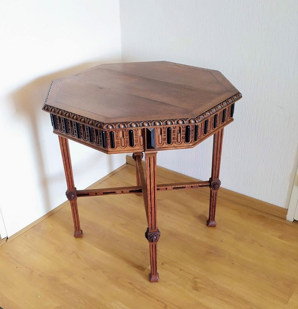 Eiken Bijzettafel Neorenaissance, Antiek en Kunst, Ophalen of Verzenden