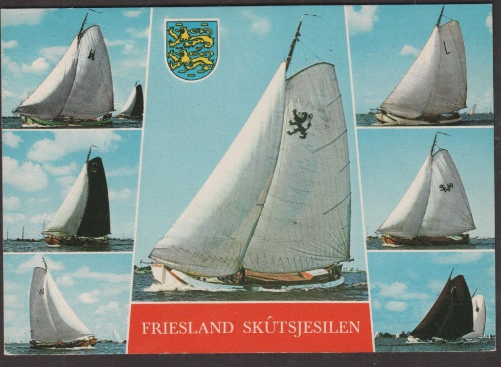 Skutsjesilen 7 luik Skutsje Sneek Woudsend Leeuwarden Lemmer, Verzenden, 1980 tot heden, Gelopen, Friesland