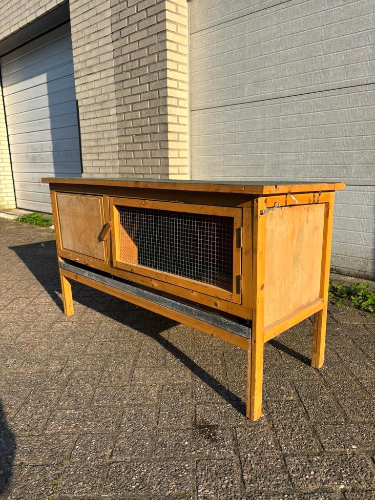 Konijnenhok bijna niet gebruikt, Dieren en Toebehoren, Knaagdieren en Konijnen | Hokken en Kooien, Ophalen, 110 cm of meer, 60 tot 90 cm