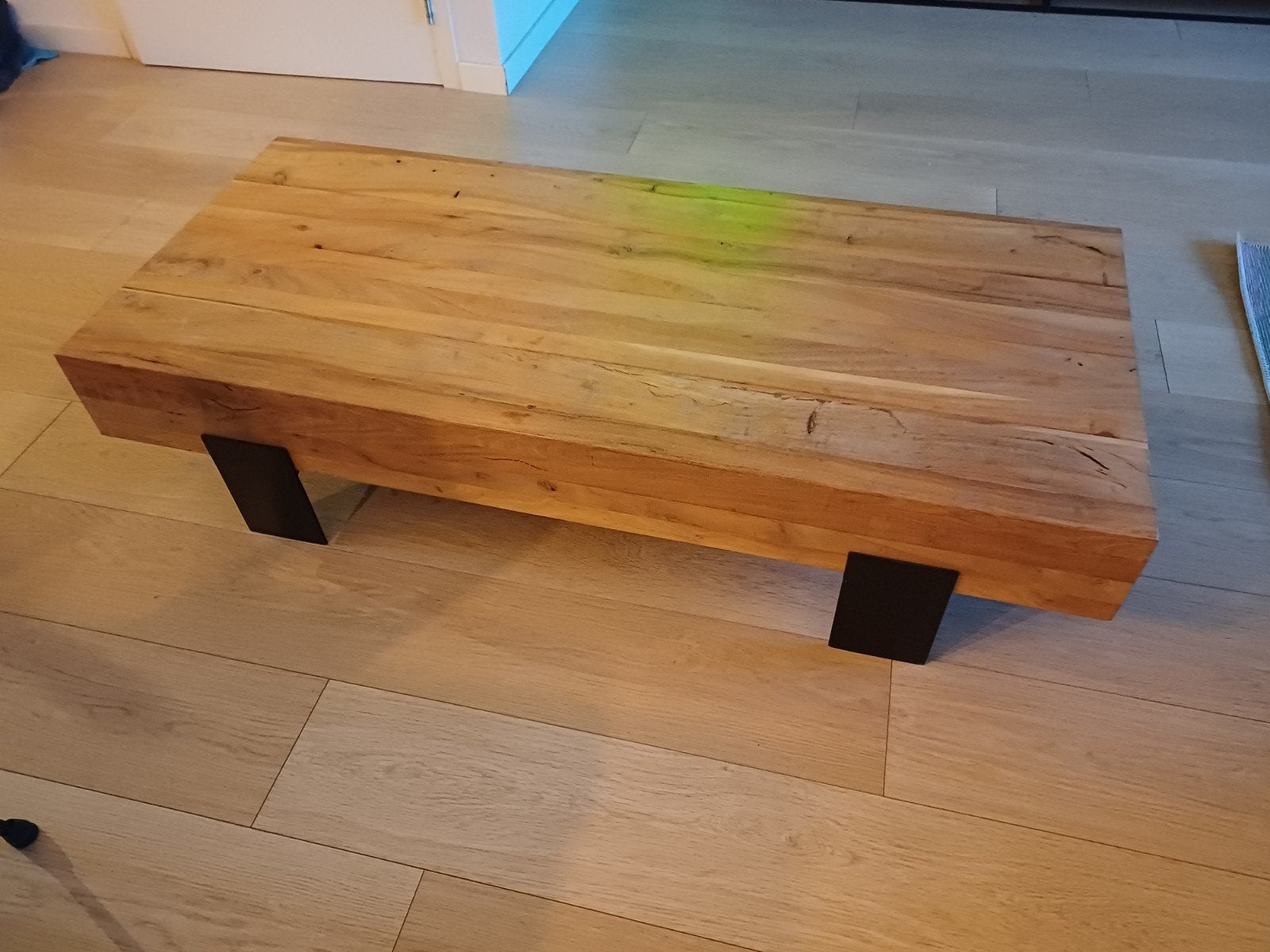 Salontafel Acacia naturel b135xd60xh30 cm, Huis en Inrichting, Tafels | Salontafels, Ophalen, 100 tot 150 cm, 50 tot 100 cm, Metaal