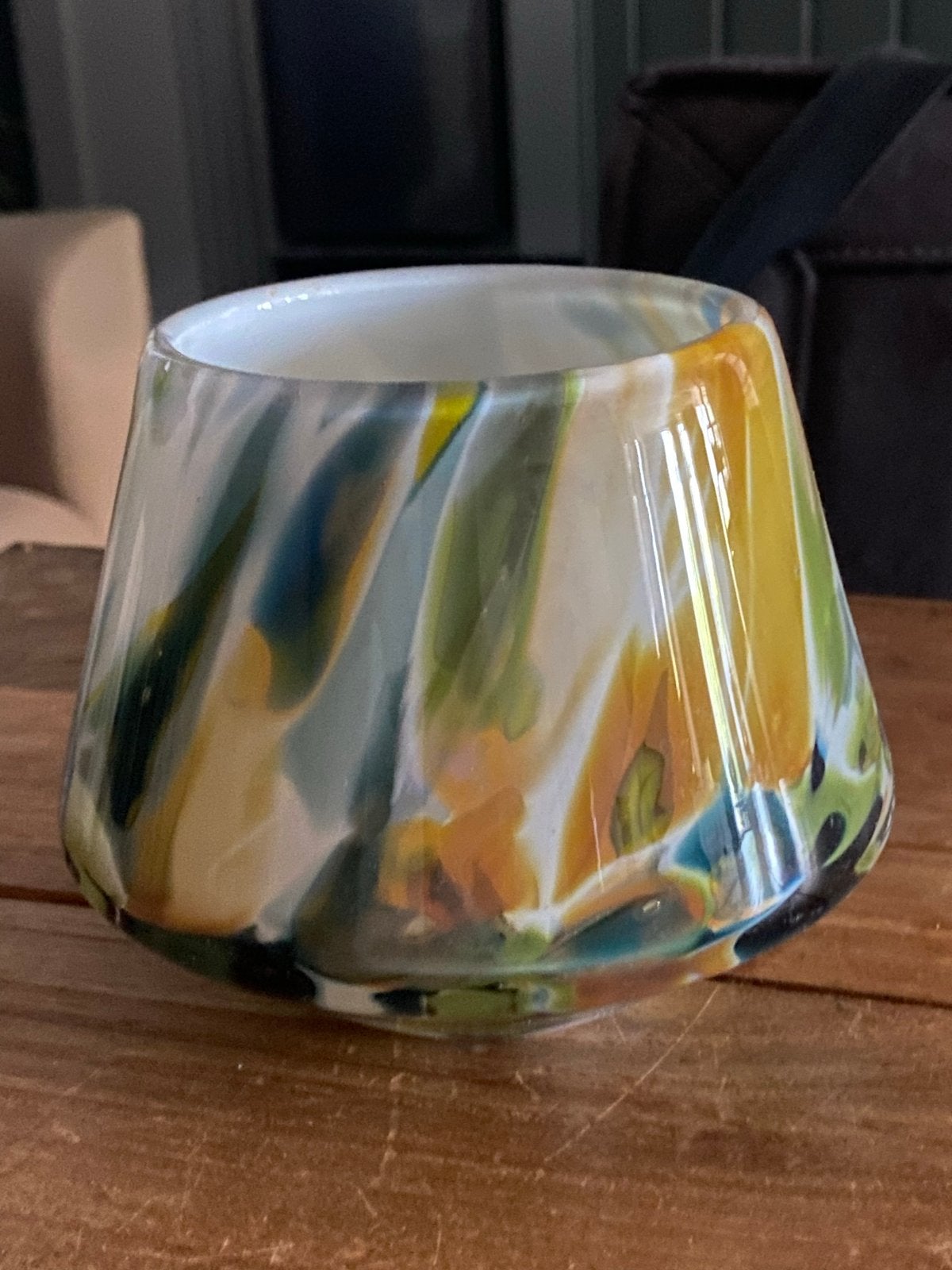 handgeblazen glazen vaasje van Fidrio, Handgemaakt, Nieuw, Ophalen of Verzenden, Glas