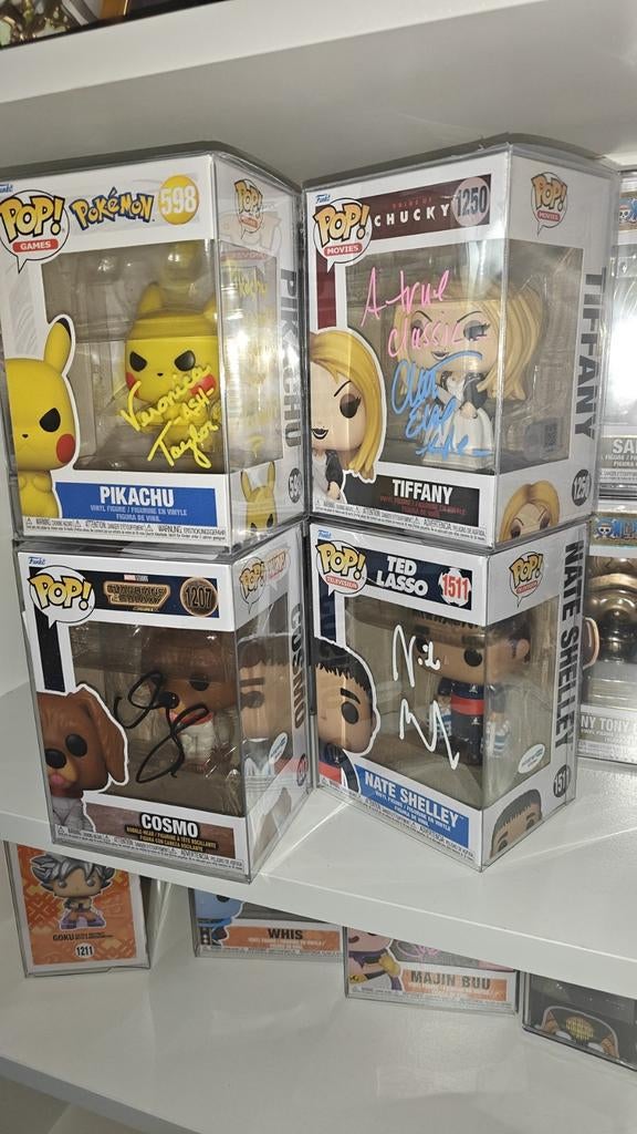 Gesigneerde Funko Pop! (Pikachu, Tiffany, Cosmo, Nate), Ophalen of Verzenden, Zo goed als nieuw