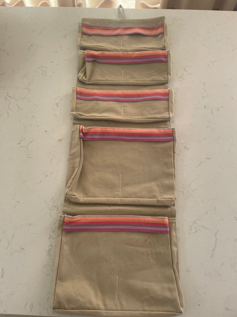 Canvas Wand organizer Khaki (gemaakt in Oeganda) 10 vakken, Ophalen of Verzenden, Nieuw