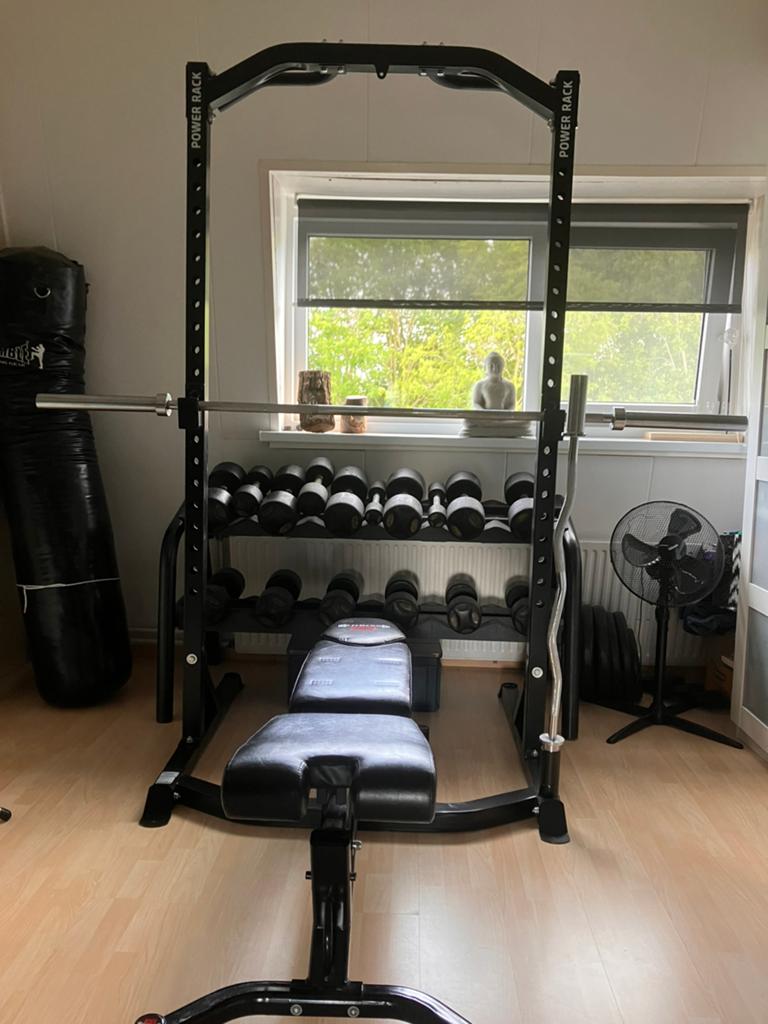 Home Gym bench press, Squat rek en dumbbell rek!, Ophalen of Verzenden, Zo goed als nieuw, Overige typen