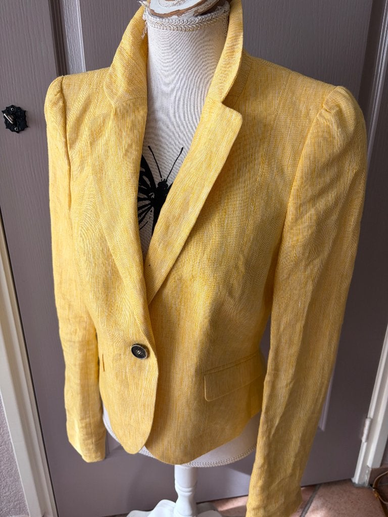 Mexx opvallende gele linnen blazer maat: 36 = S, Mexx, Geel, Nieuw, Ophalen of Verzenden