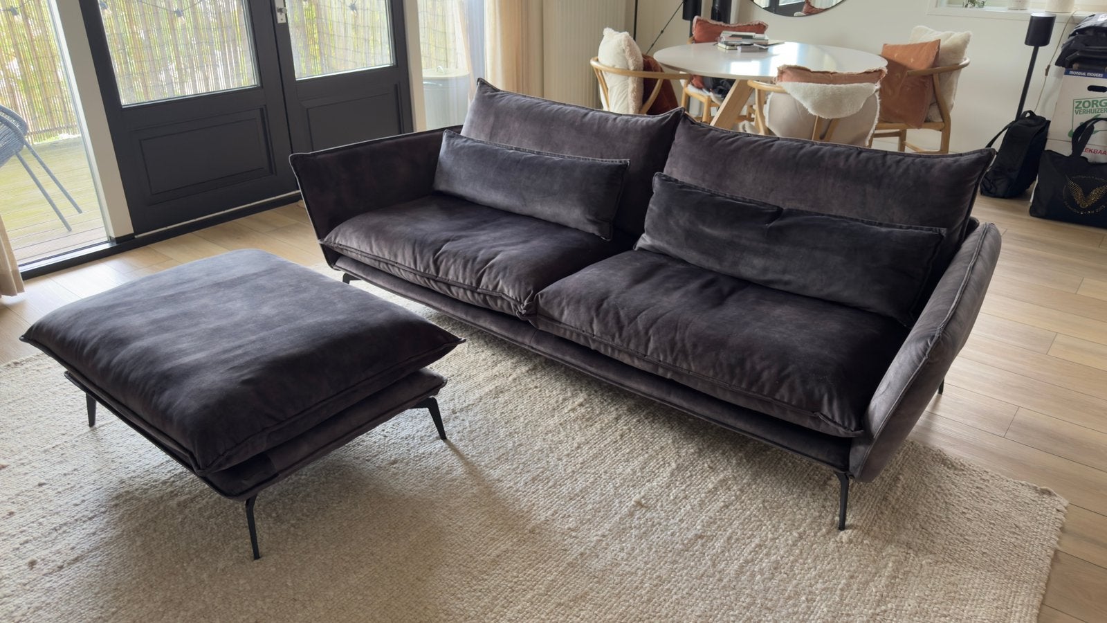 Loods 5 bank Sally + hocker, Ophalen, Gebruikt, Driepersoons, 75 tot 100 cm