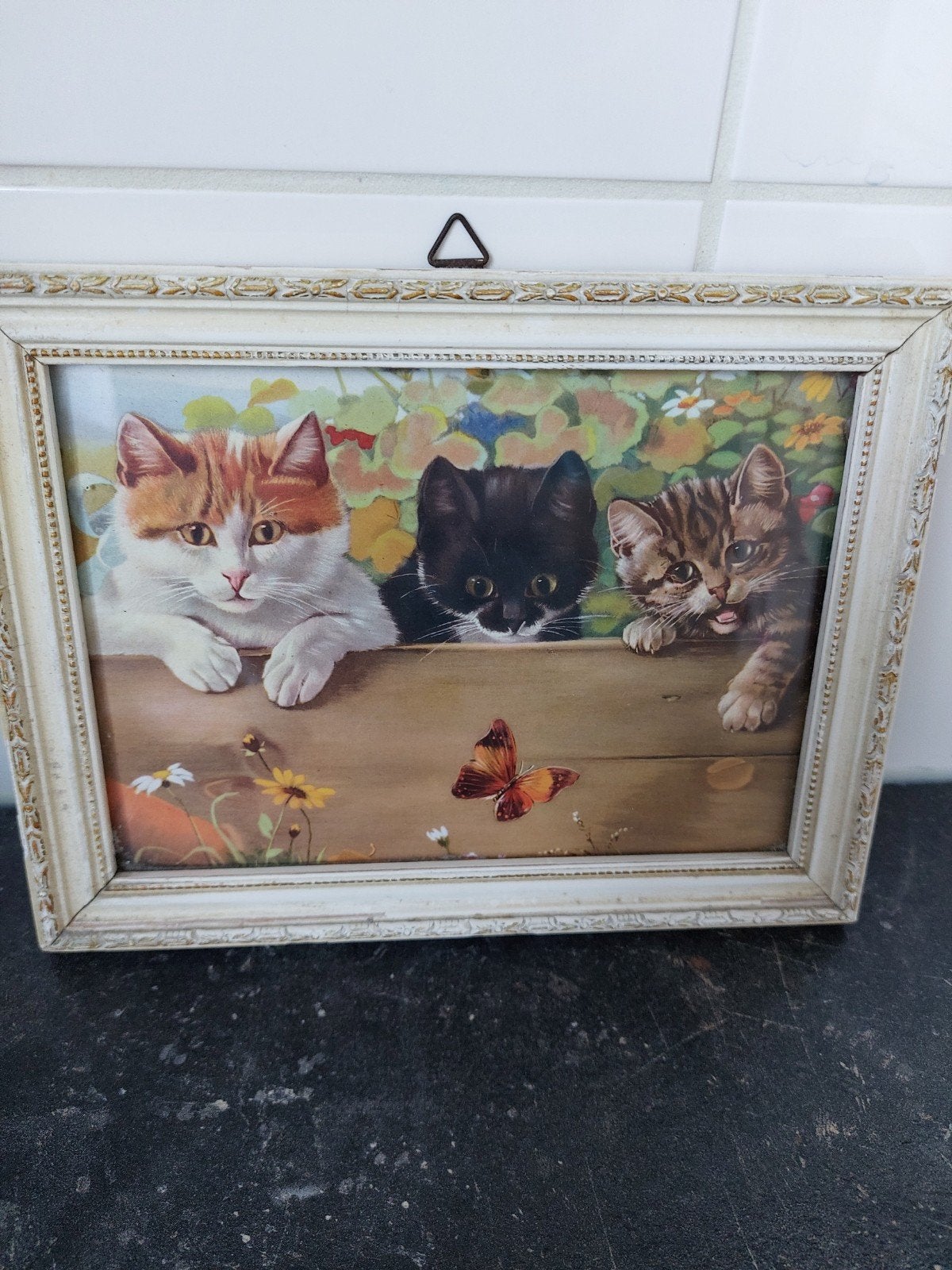 oud poezen schilderijtje, Antiek en Kunst, Ophalen of Verzenden