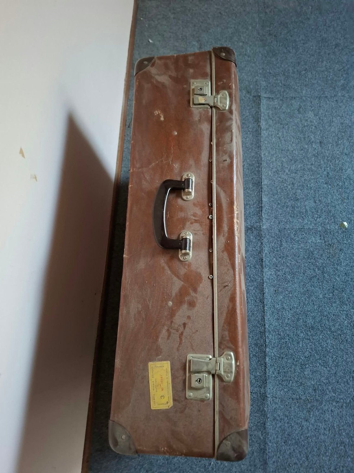 Vintage bruine koffer - ideaal voor decoratie of opslag, Ophalen, Overige materialen, Gebruikt, 45 tot 55 cm