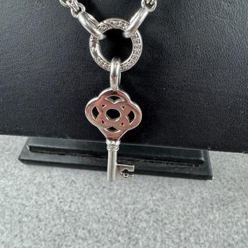 Zilveren ketting Ti Sento | Jasseron + sleutel |40cm| 407145, Sieraden, Tassen en Uiterlijk, Kettingen, Ophalen of Verzenden, Gebruikt