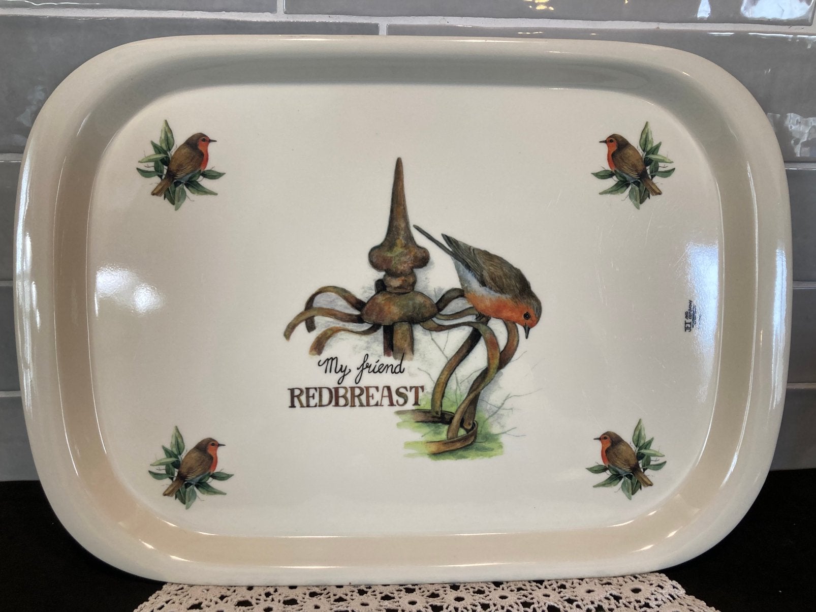 Dienblaadje Jet, roodborstje (240326), Ophalen of Verzenden, Zo goed als nieuw, Kunststof