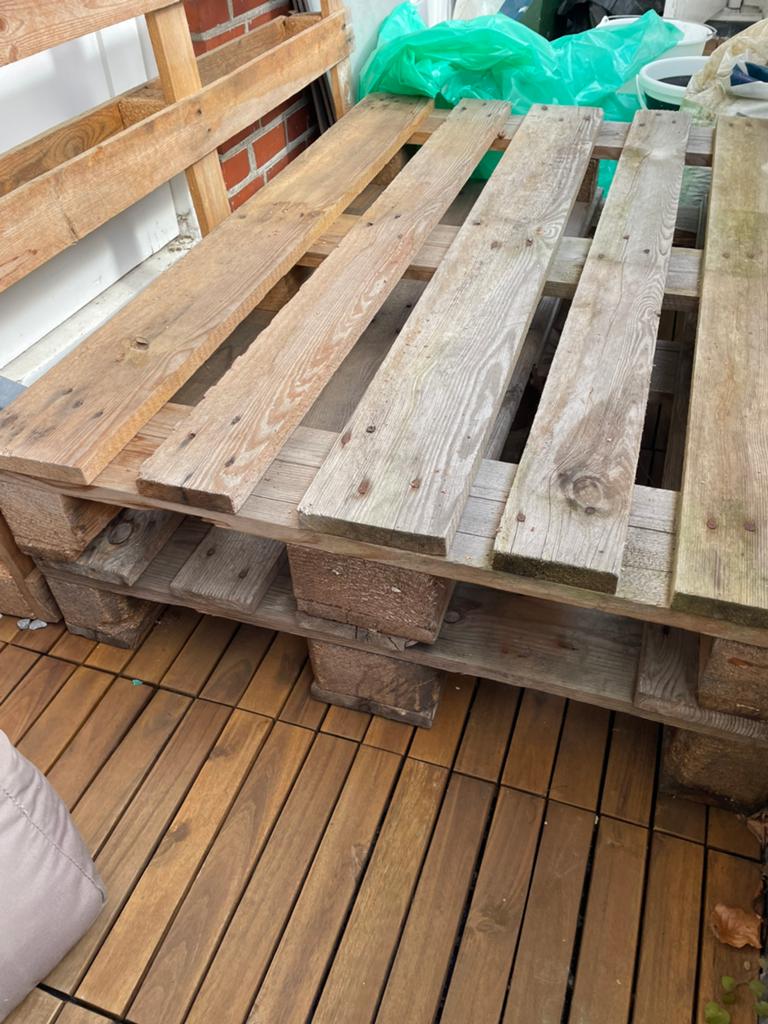 Twee Europallets, Doe-het-zelf en Verbouw, Hout en Planken, Ophalen, Gebruikt, 25 tot 50 mm, Pallet