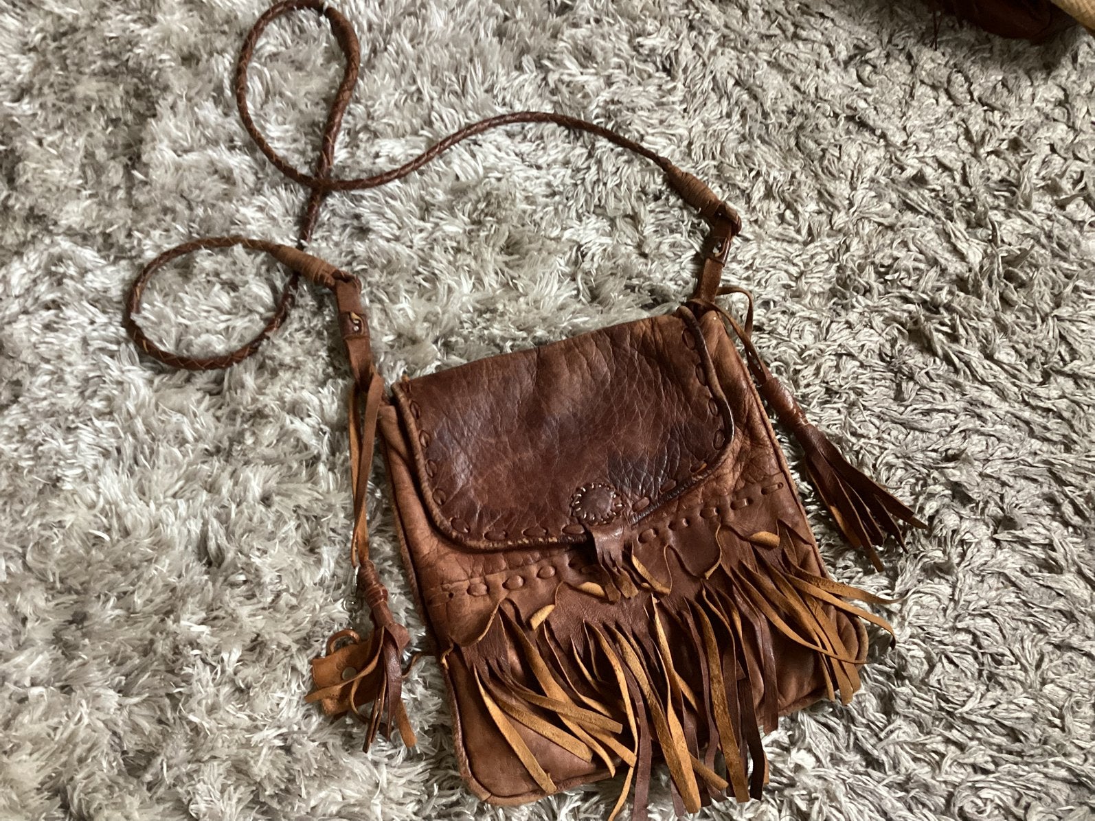 Leren tas met franjes voor, € 17, Ophalen of Verzenden