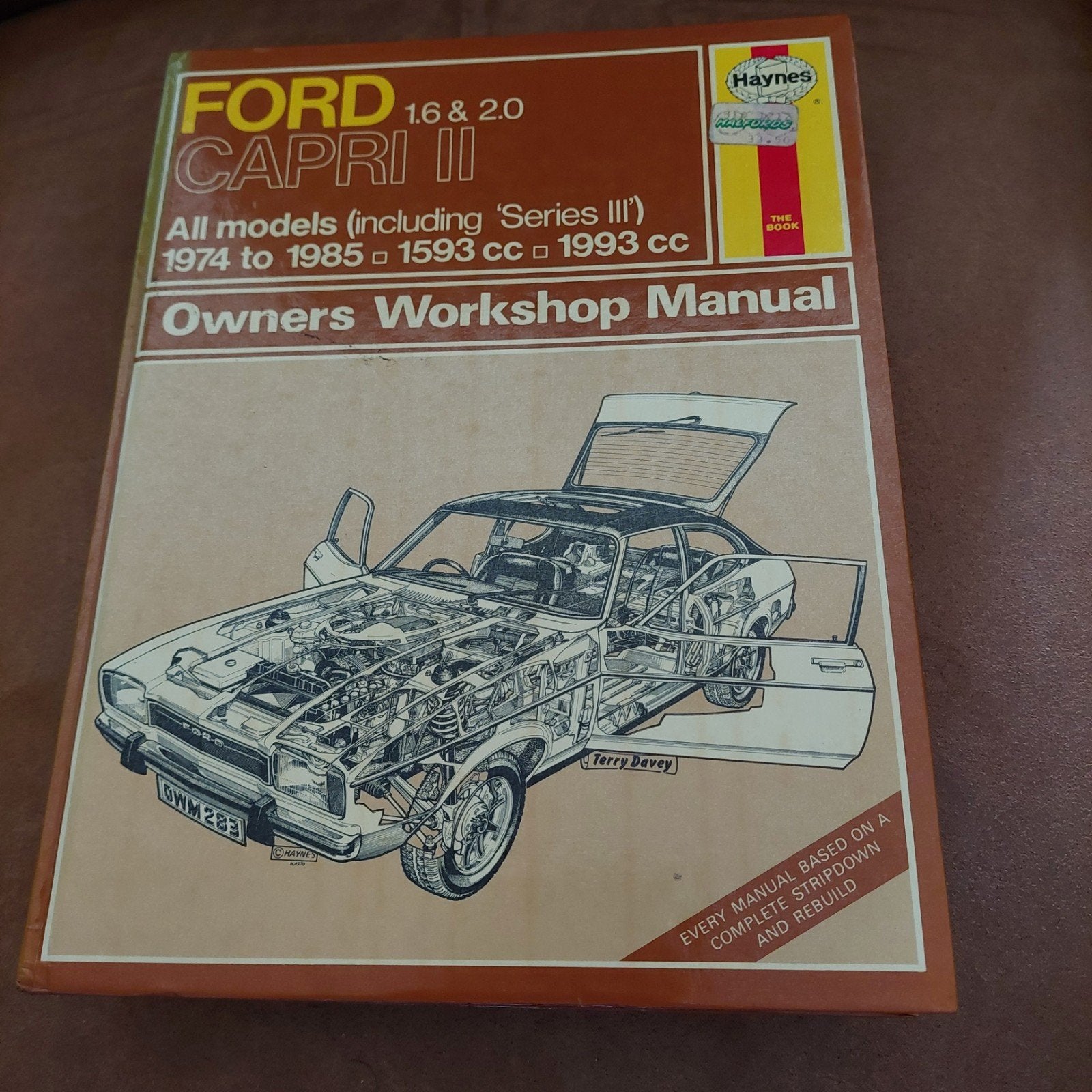 Haynes Owners Workshop Manual Ford Capri II (1974-1985), Boeken, Ophalen of Verzenden, Zo goed als nieuw, Ford, Terry Davey