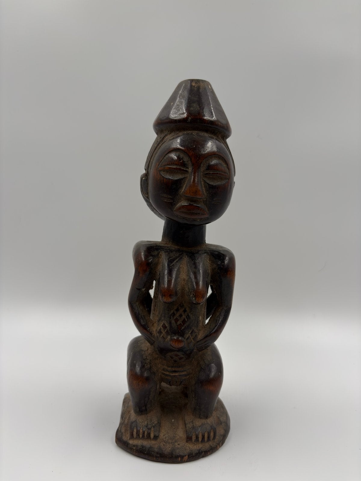 Luba Kabedja Protection Figure, Antiek en Kunst, Hout, Bruin, Afrika, Ophalen of Verzenden