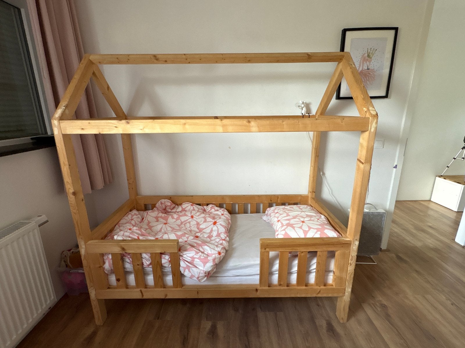 Op maat gemaakt peuterbed (160x70) met matras, Ophalen, Gebruikt, 70 tot 85 cm, Matras