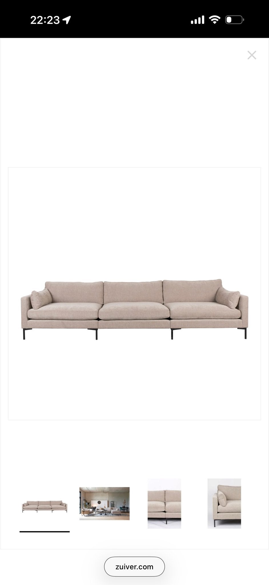 Zuiver Summer 4,5-zitsbank met hocker - Zo goed als nieuw, Ophalen, 300 cm of meer, 75 tot 100 cm, Zo goed als nieuw
