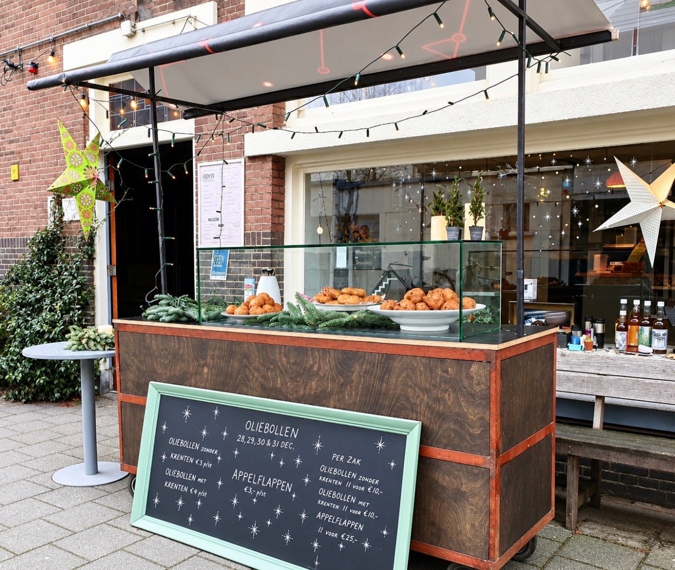 Verrijdbare Houten Verkoopkar met Overkapping, Caravans en Kamperen, Ophalen of Verzenden