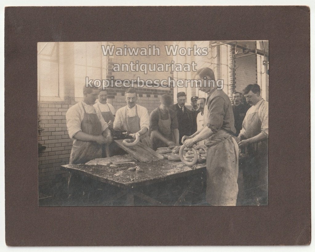 2 grote oude foto's worstfabriek van Van Buren Rotterdam, Gebruikt, Verzenden, Foto, Voor 1940