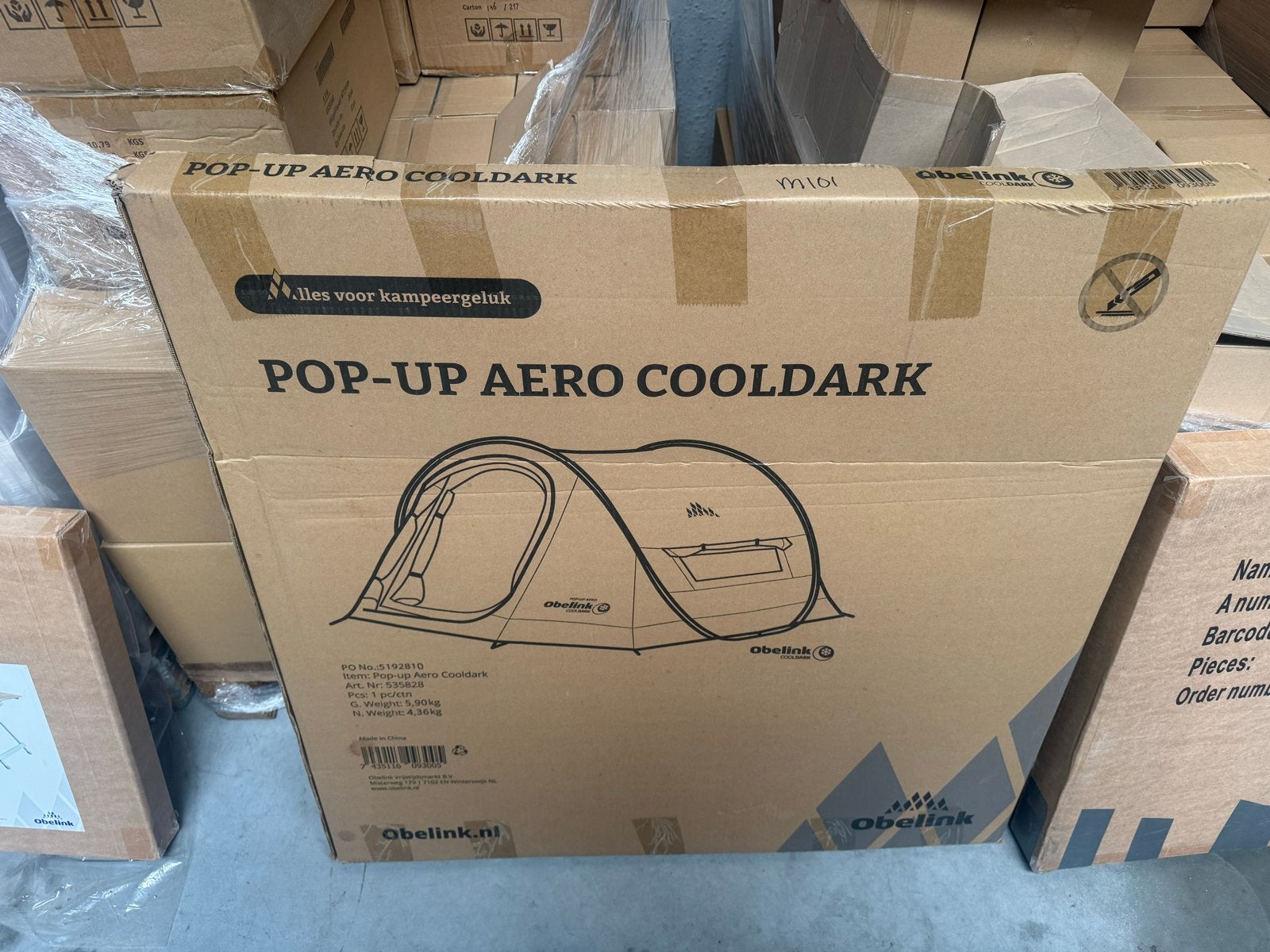 Obelink Pop-Up Aero Cooldark Tent - Snel Opzetbaar, O, O, O, Nieuw