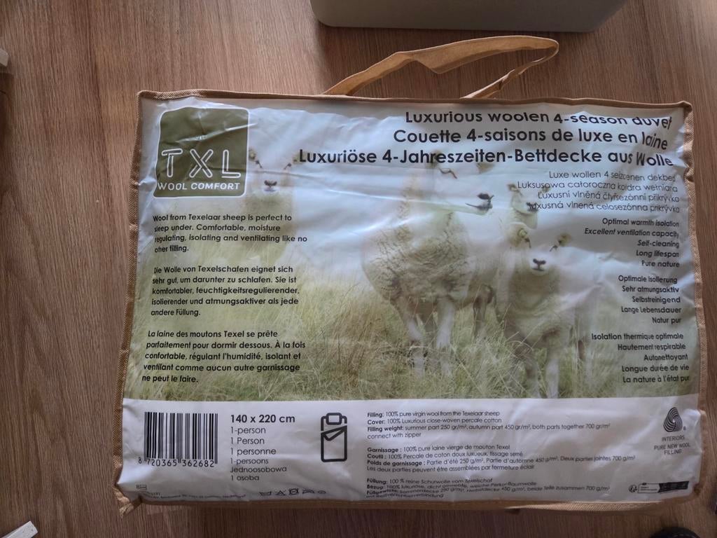TXL Luxe Wollen 4-Seizoenen Dekbed - Eenpersoons, Ophalen of Verzenden