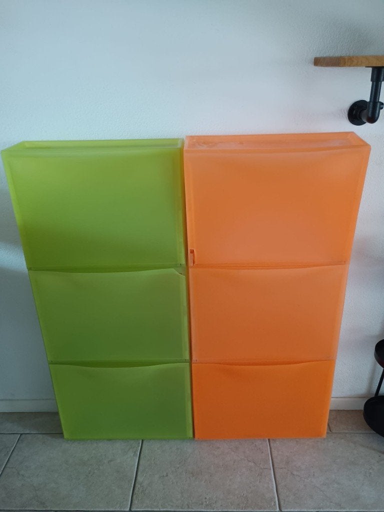 Ikea trones schoenenkasten groen en oranje, Huis en Inrichting, Ophalen, Gebruikt, Retro
