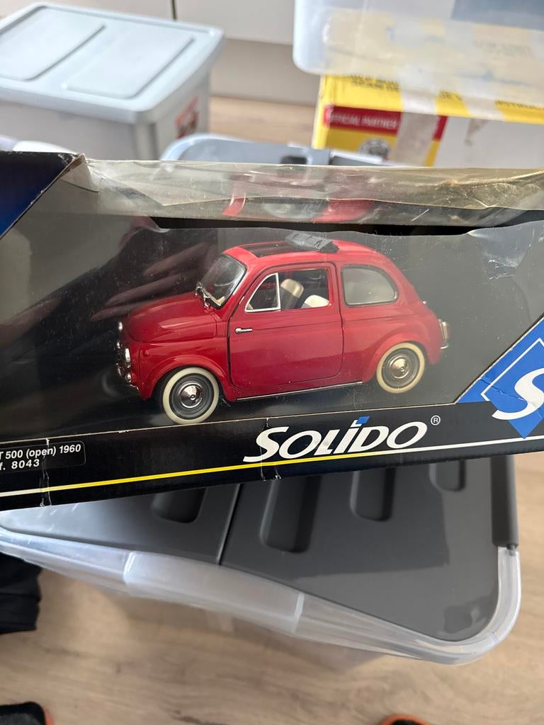 Solido Fiat 500 (open) 1960 - Perfecte staat, doos beschadig, Ophalen of Verzenden, Nieuw, Auto, Solido