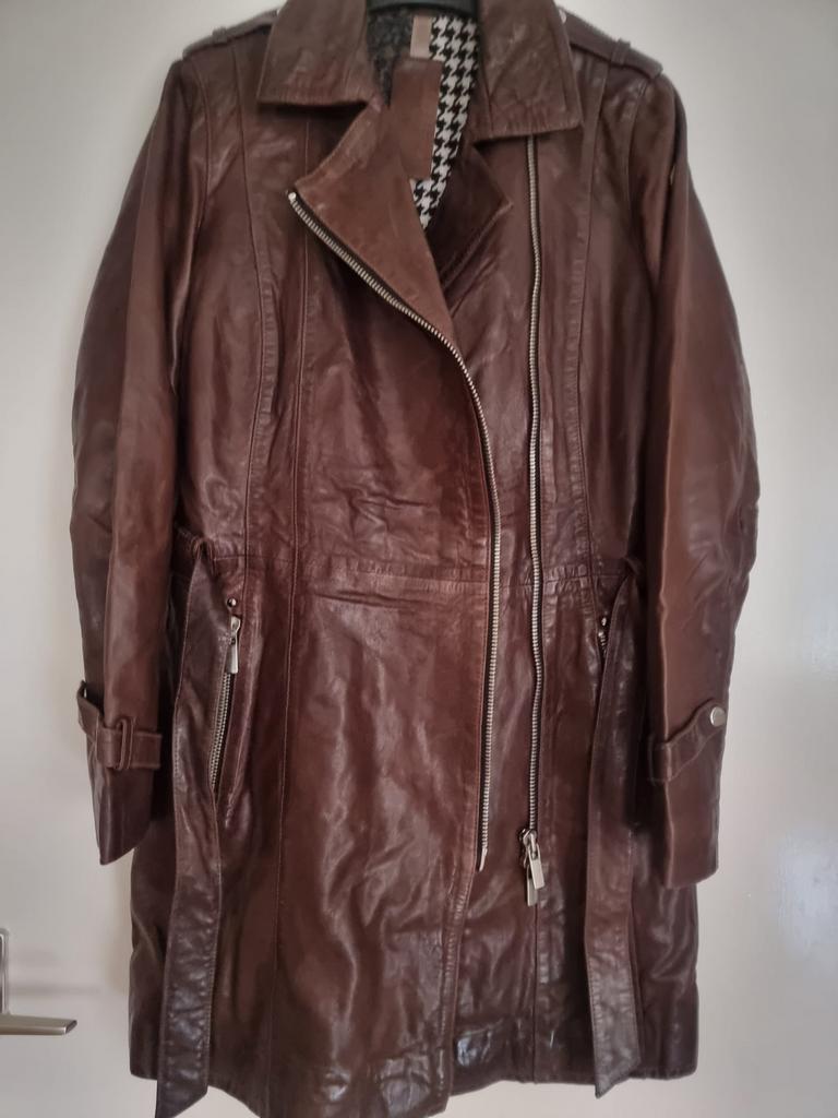 Milestone (winter)jas, leer, gevoerd,als nieuw,maat 36/38, Kleding | Dames, Ophalen of Verzenden, Zo goed als nieuw, Maat 36 (S)