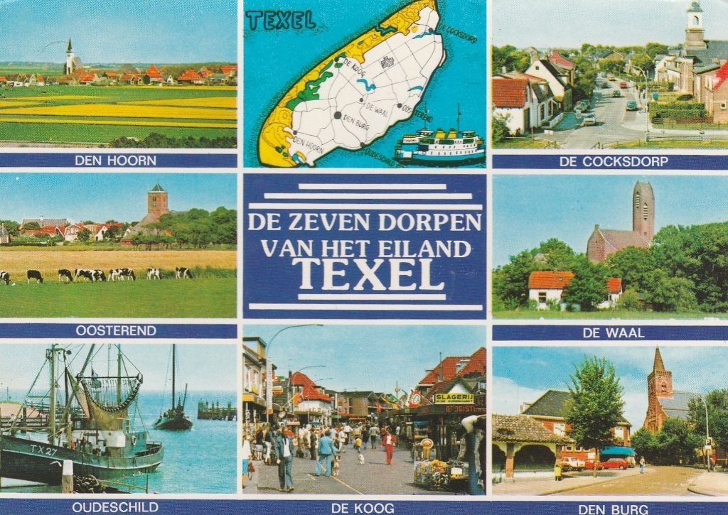 TEXEL Den Hoorn Oosterend Oudeschild De Cocksdorp De Waal, Verzenden, 1960 tot 1980, Gelopen, Waddeneilanden