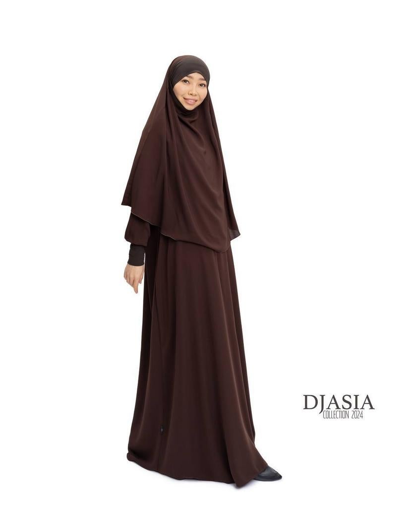 Set khimar met jurk line A van Djasia,khimaar,jilbab, jalaba, Ophalen of Verzenden, Nieuw, Zwart, Overige typen