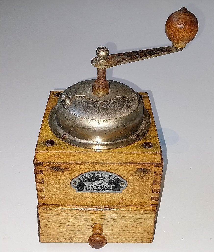 Brocante Houten Hand koffiemolen van Forge, jaren '50, Ophalen of Verzenden