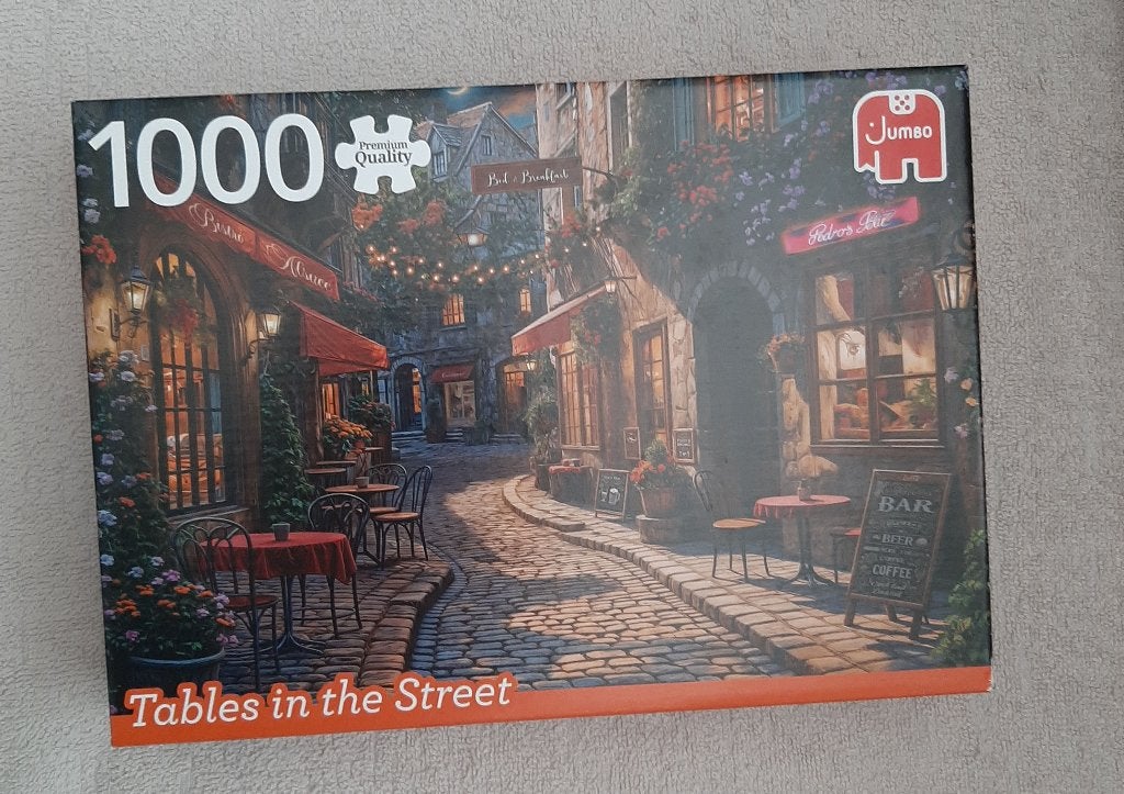 Legpuzzel Tafels in de straat (Jumbo puzzel), Ophalen of Verzenden, 500 t/m 1500 stukjes, Zo goed als nieuw, Legpuzzel