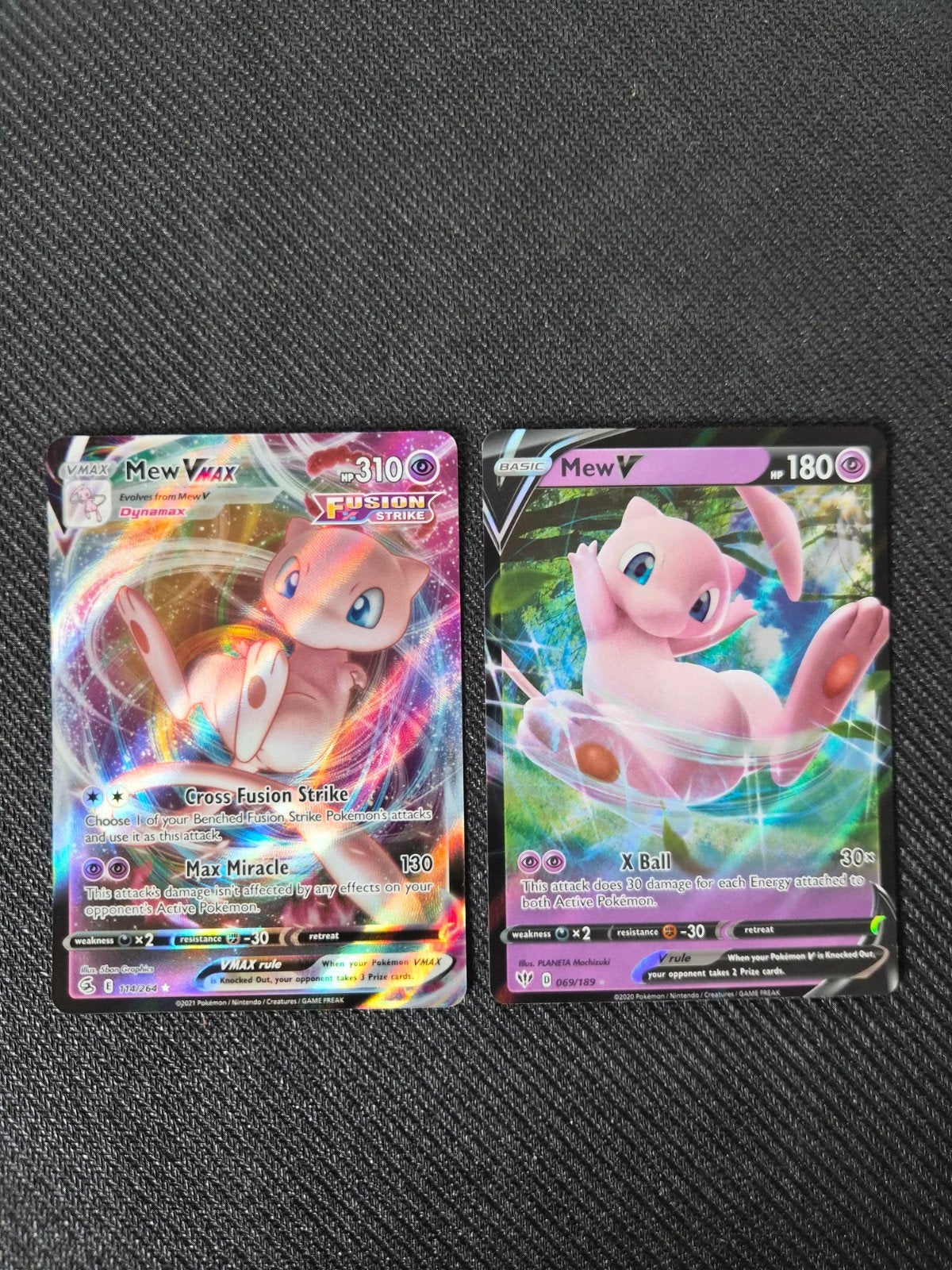Pokémonkaarten Setje Mew's, Hobby en Vrije tijd, Ophalen of Verzenden, Zo goed als nieuw, Meerdere kaarten, Foil
