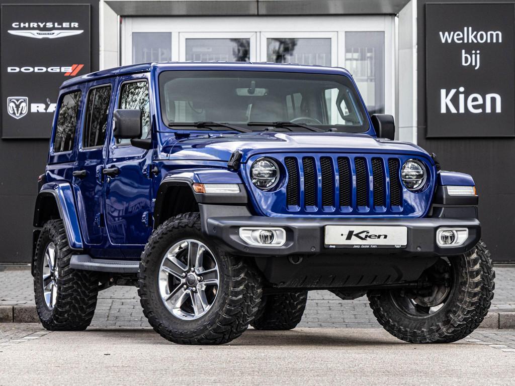 Jeep Wrangler 2.0T Sahara VAN | Grijs kenteken | LPG onderbo, Auto's, Blauw, Vierwielaandrijving, 2 stoelen, Wrangler